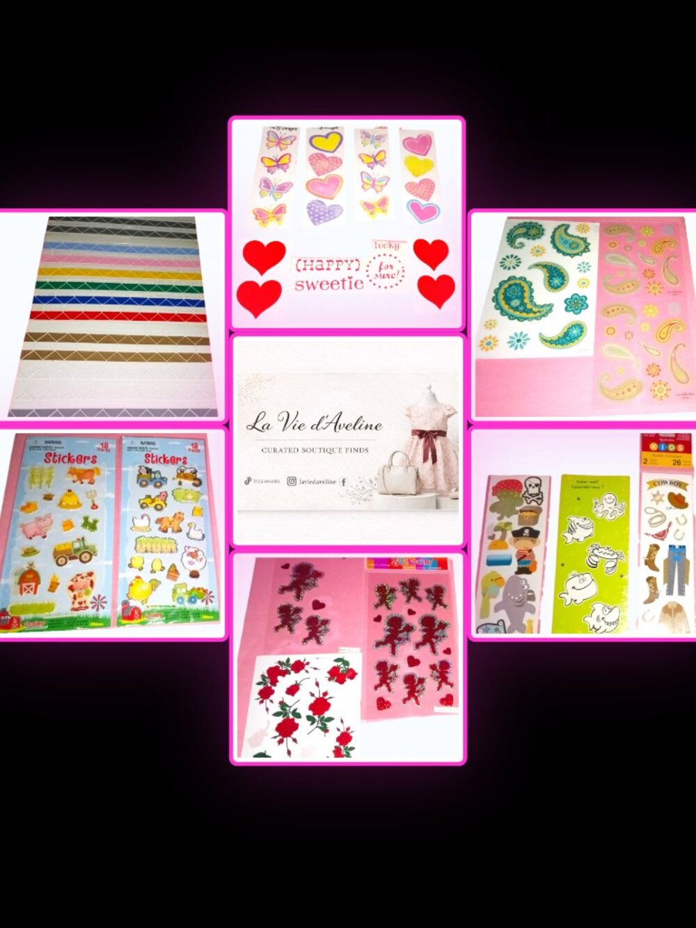 Huge Lot 18 Sheets Variety Stickers Mixed Bundle Scrapbooking Kids Crafts Disney
